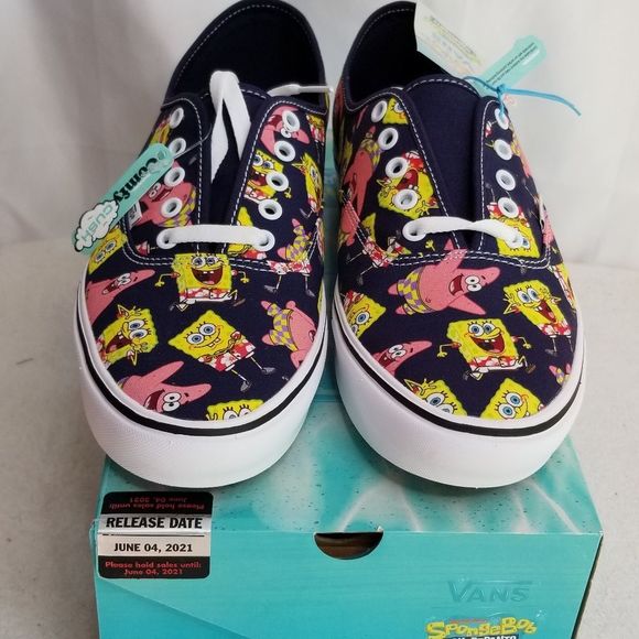 Van's Authentic Comfycush Spongebob Alohabob Sneaker Shoes Sz 10 New - Picture 2 of 7